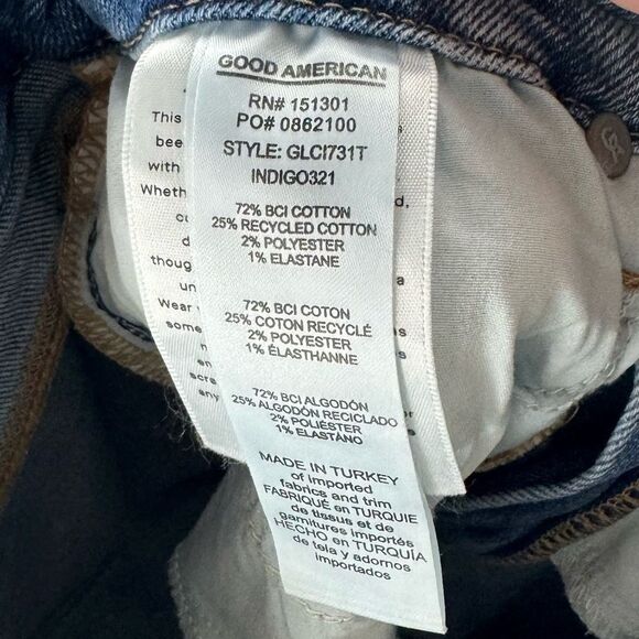 Good American Good Legs Destroyed Hem High Rise Distressed Jeans - Picture 6 of 6